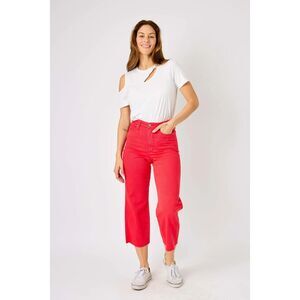 Judy Blue | NWT Red High Waist Tummy Control Cropped Denim Jeans | Size 29